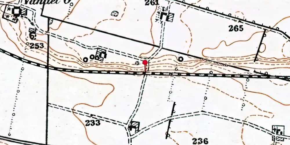 Historisk kort over Brunhøj Trinbræt (uofficielt)