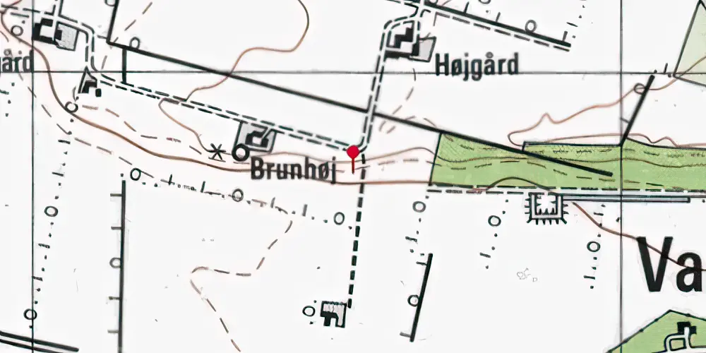 Historisk kort over Brunhøj Trinbræt (uofficielt)