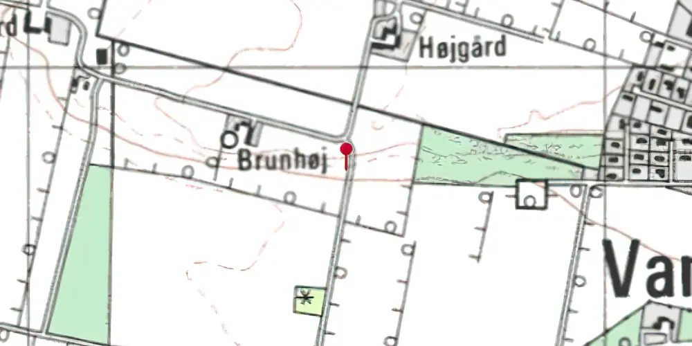 Historisk kort over Brunhøj Trinbræt (uofficielt)