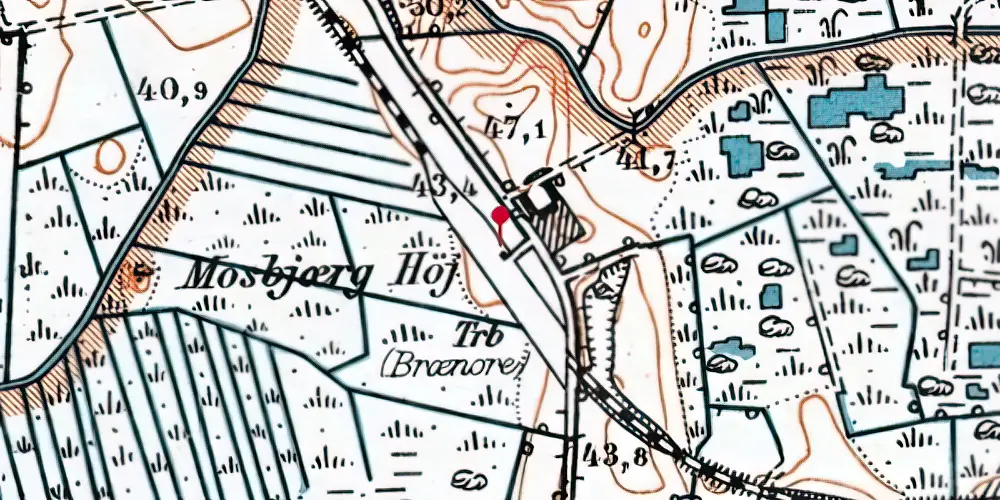 Historisk kort over Brænore Trinbræt