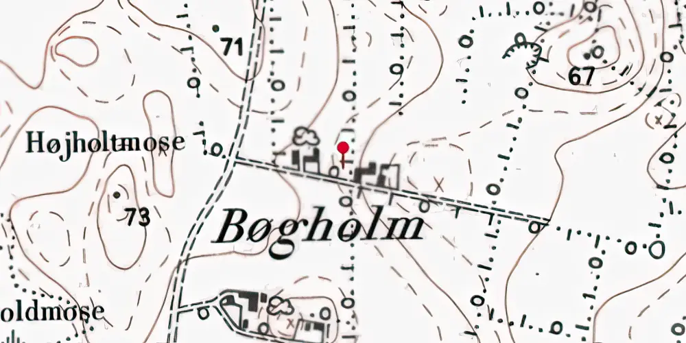 Historisk kort over Bøgholm Holdeplads