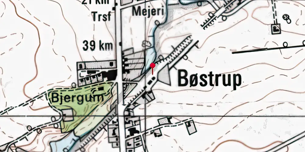 Historisk kort over Bøstrup Station Historisk kort over Bøstrup Station