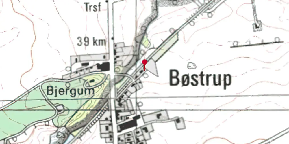 Historisk kort over Bøstrup Station Historisk kort over Bøstrup Station