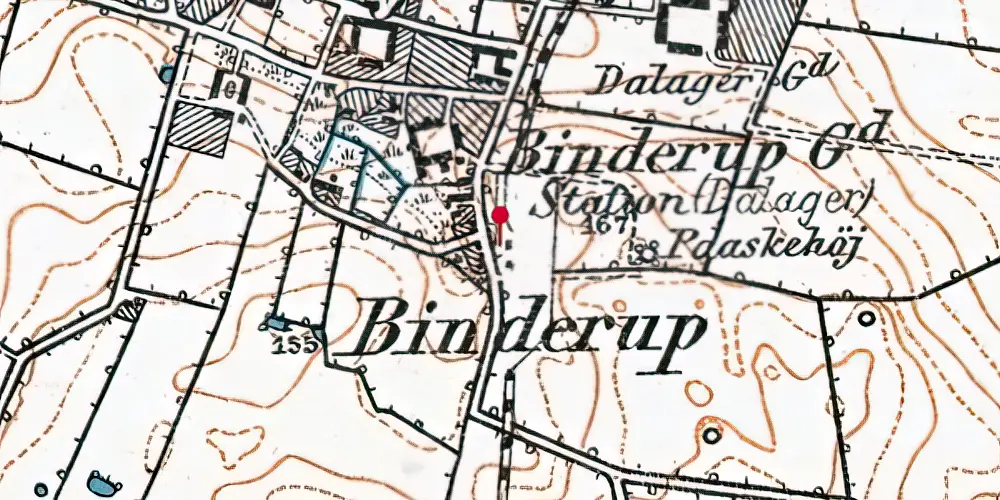 Historisk kort over Dalager Station