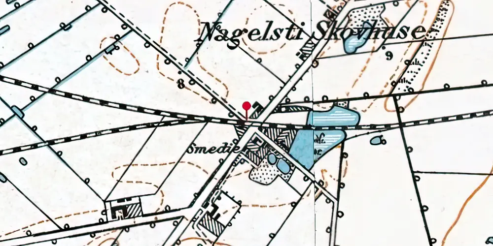 Historisk kort over Øster Toreby Trinbræt