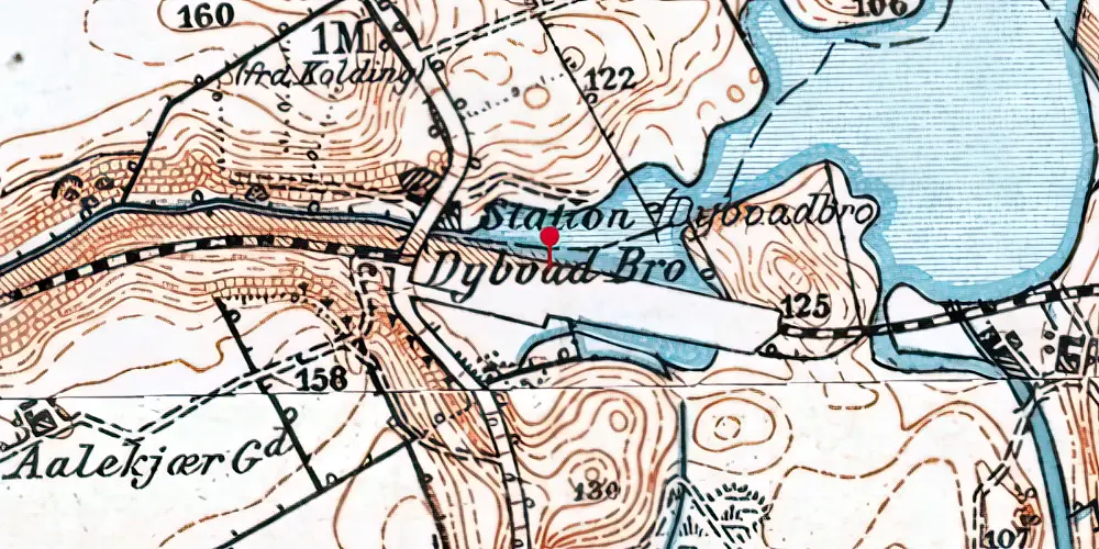 Historisk kort over Dybvadbro Station Historisk kort over Dybvadbro Station