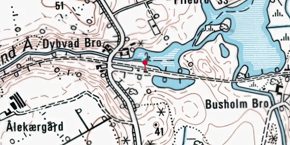Historisk kort over Dybvadbro Station Historisk kort over Dybvadbro Station