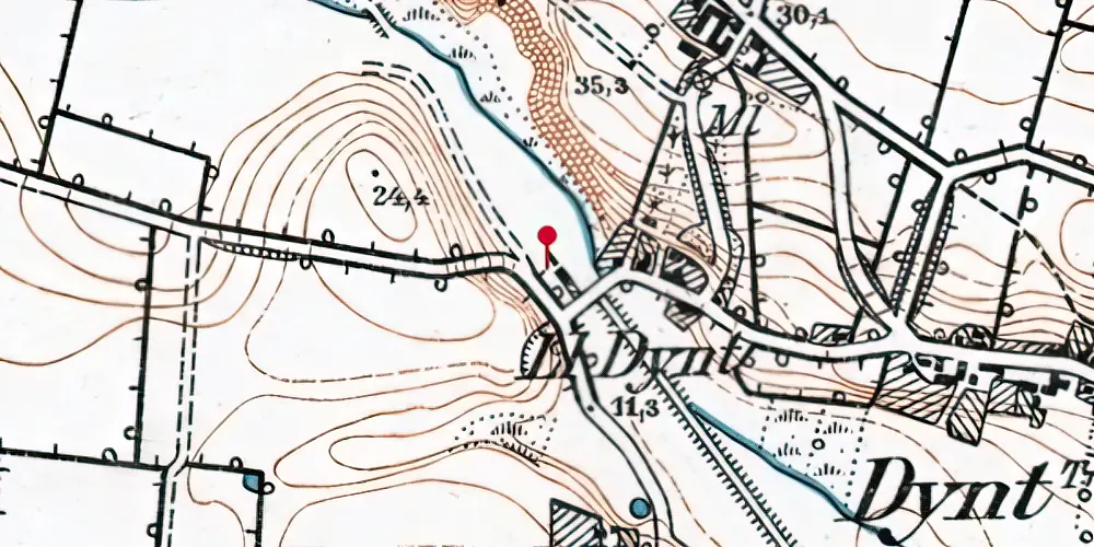 Historisk kort over Dynt Station