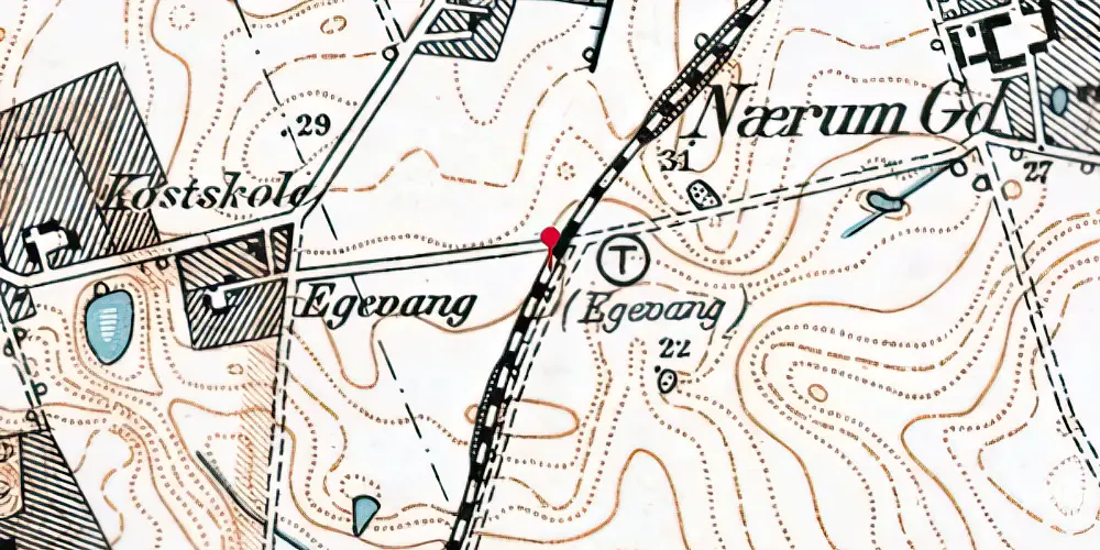 Historisk kort over Egevang Trinbræt Historisk kort over Egevang Trinbræt