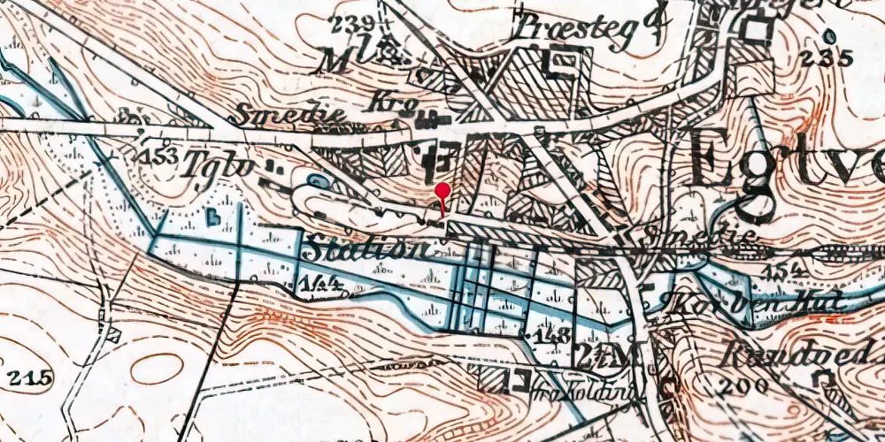 Historisk kort over Egtved Station Historisk kort over Egtved Station
