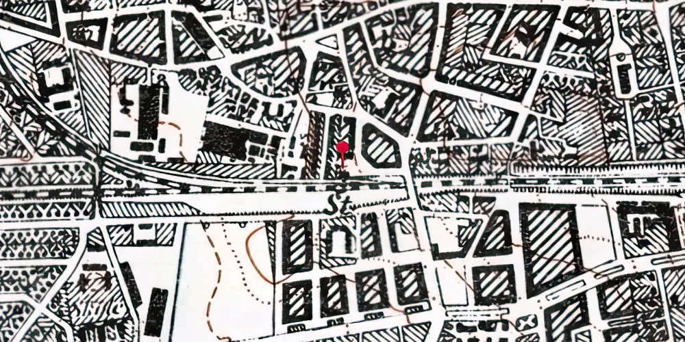 Historisk kort over Valby Station