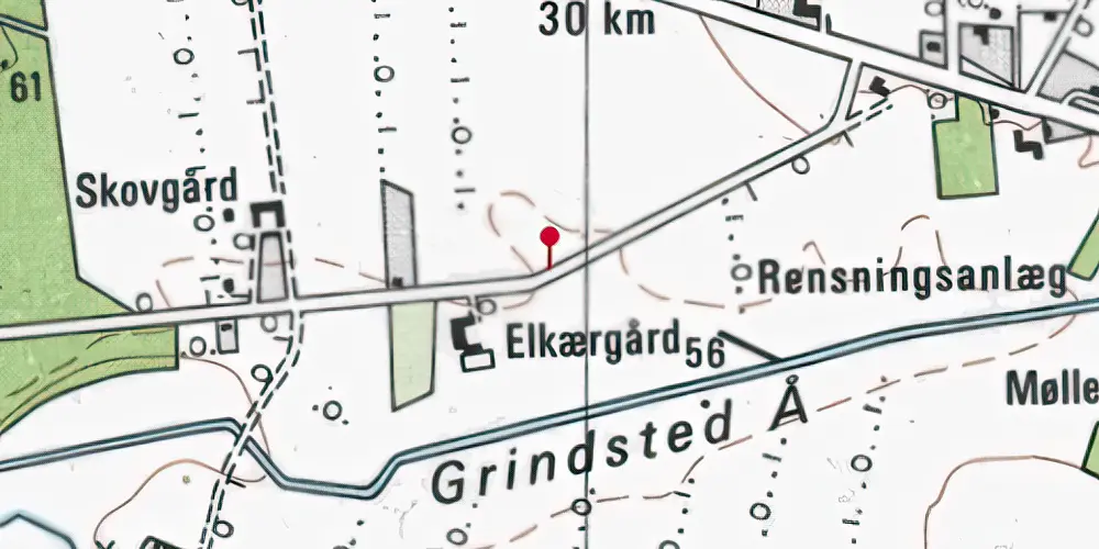 Historisk kort over Elkjær Trinbræt