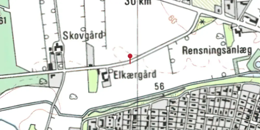 Historisk kort over Elkjær Trinbræt