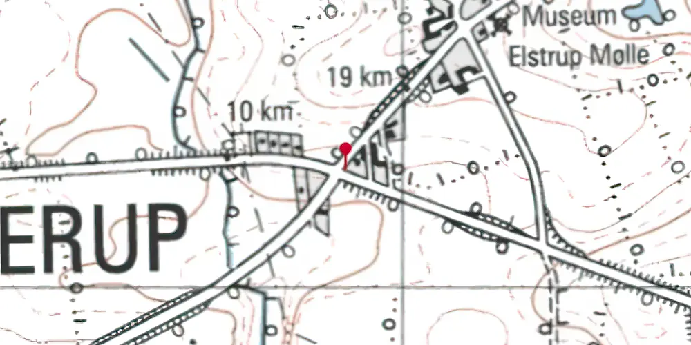 Historisk kort over Elstrup Station