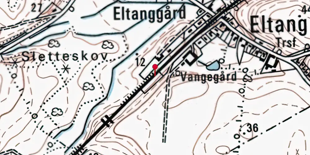 Historisk kort over Eltang Station