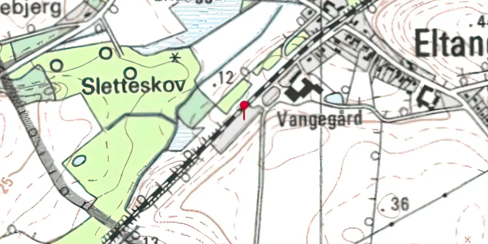 Historisk kort over Eltang Station