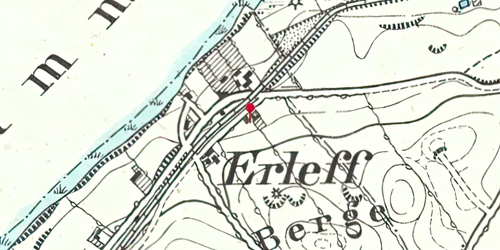 Historisk kort over Erlev Trinbræt med Sidespor Historisk kort over Erlev Trinbræt med Sidespor