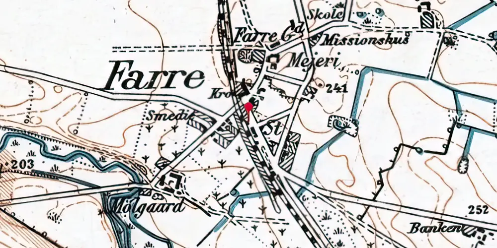 Historisk kort over Farre Trinbræt