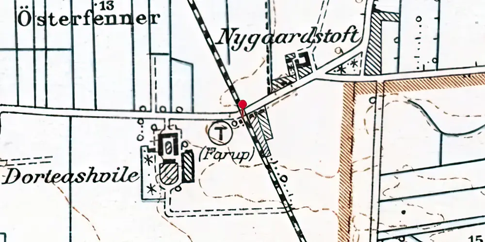 Historisk kort over Farup Billetsalgssted
