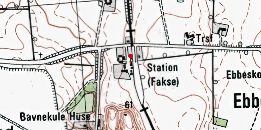 Historisk kort over Fakse Station