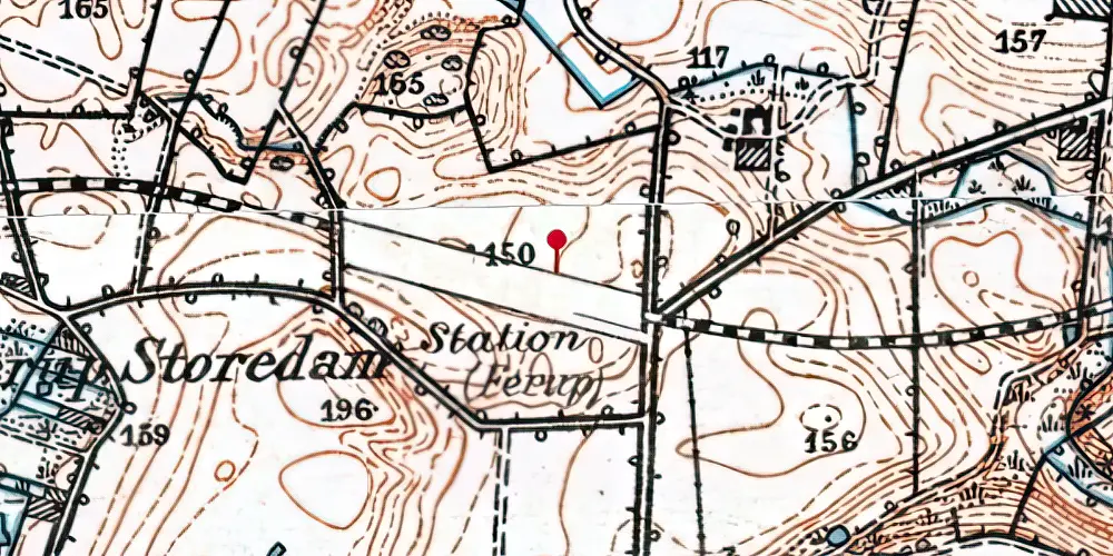 Historisk kort over Ferup Station