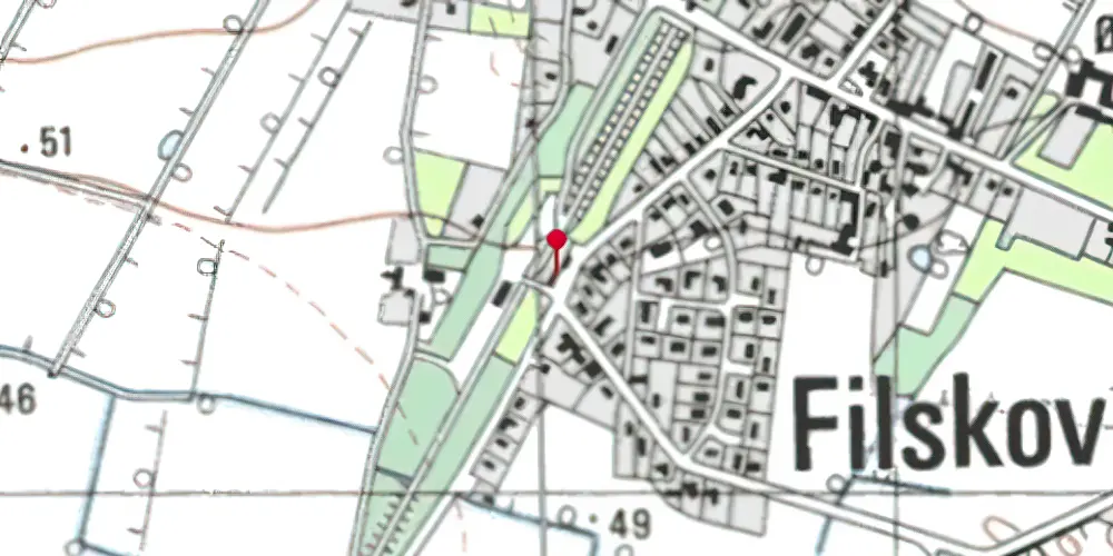 Historisk kort over Filskov Station