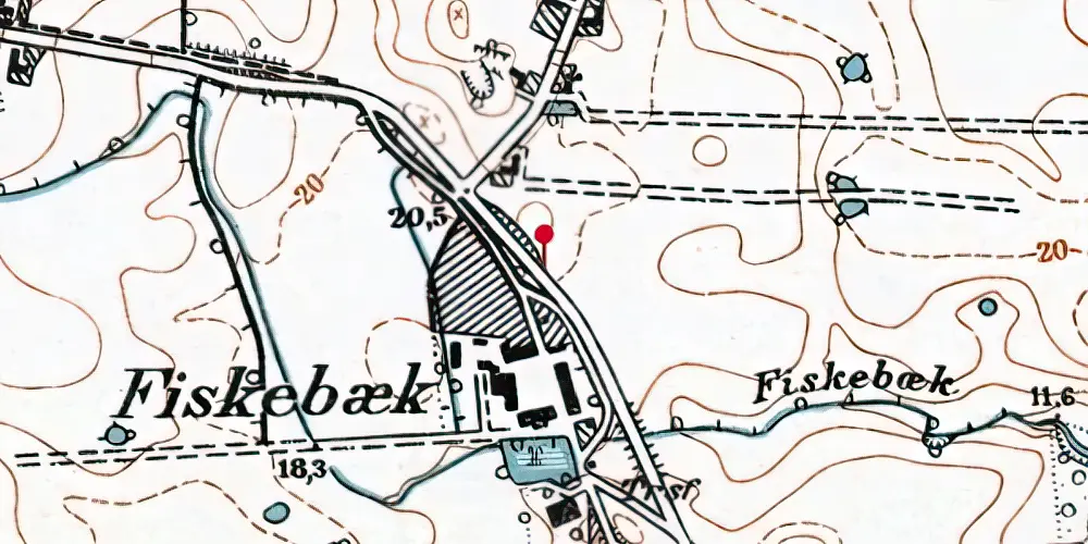 Historisk kort over Fiskbæk Holdeplads Historisk kort over Fiskbæk Holdeplads