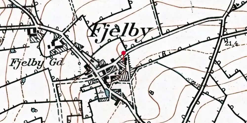 Historisk kort over Fjelby Station