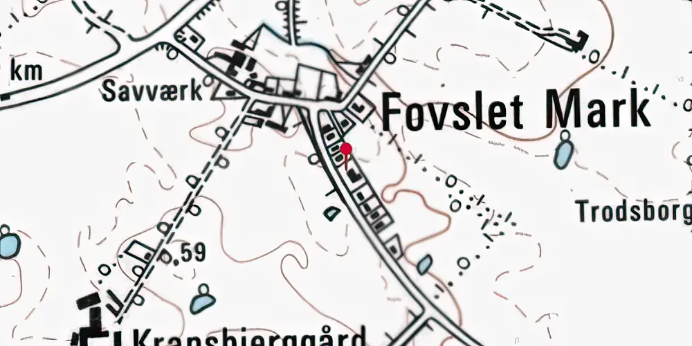 Historisk kort over Fovslet Station