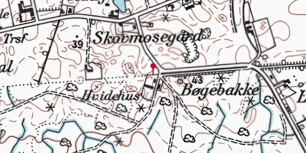 Historisk kort over Freerslev Hegn Trinbræt