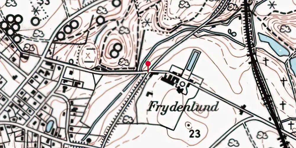 Historisk kort over Frydenlund Holdeplads
