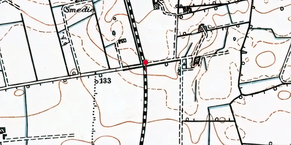 Historisk kort over Fællesvejen Trinbræt