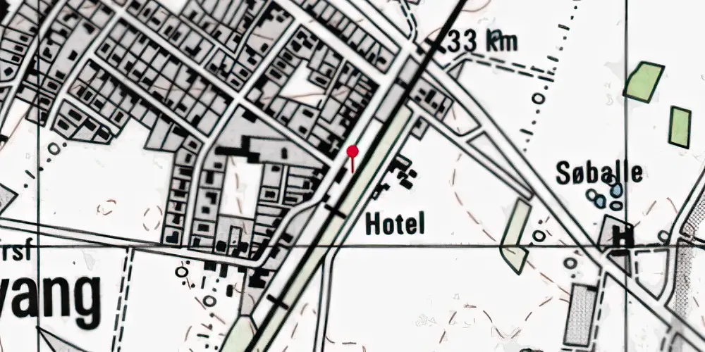 Historisk kort over Fårvang Station Historisk kort over Fårvang Station