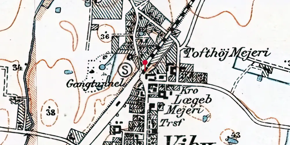 Historisk kort over Viby Sjælland Station