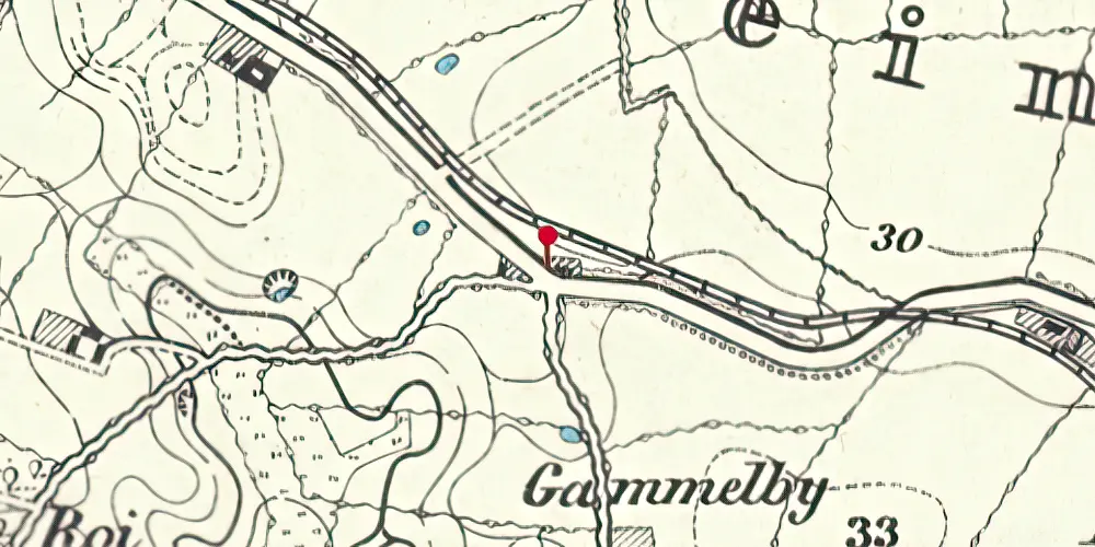 Historisk kort over Gammelby Trinbræt Historisk kort over Gammelby Trinbræt