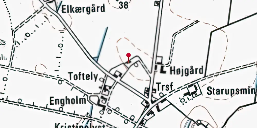 Historisk kort over Gamst Station Historisk kort over Gamst Station