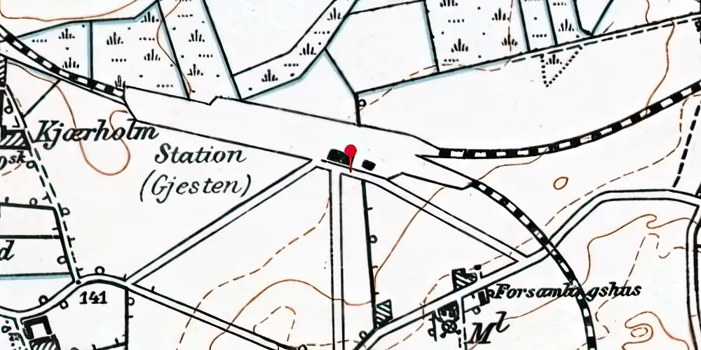 Historisk kort over Gesten Station