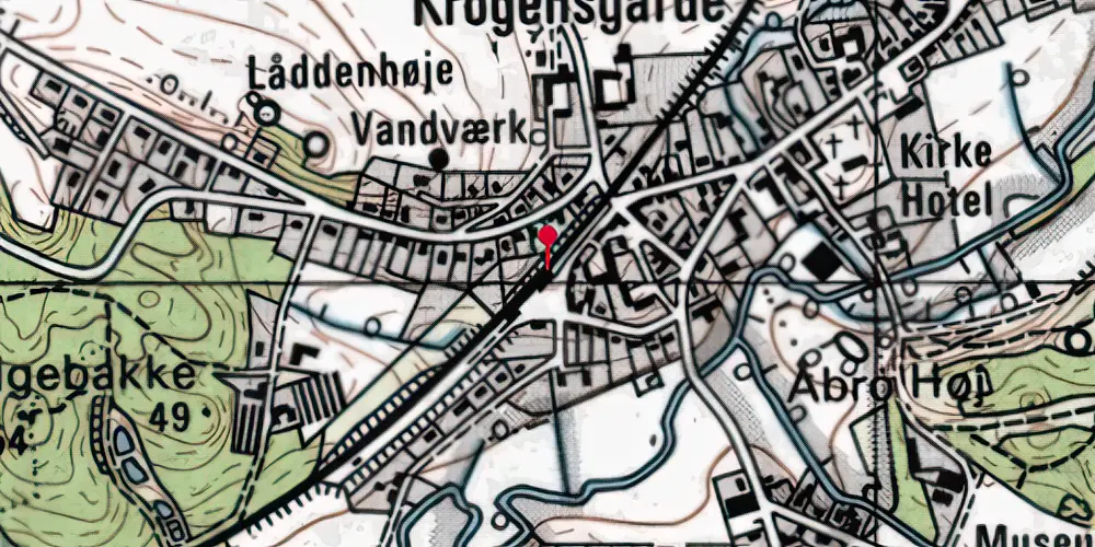 Historisk kort over Gjern Station Historisk kort over Gjern Station