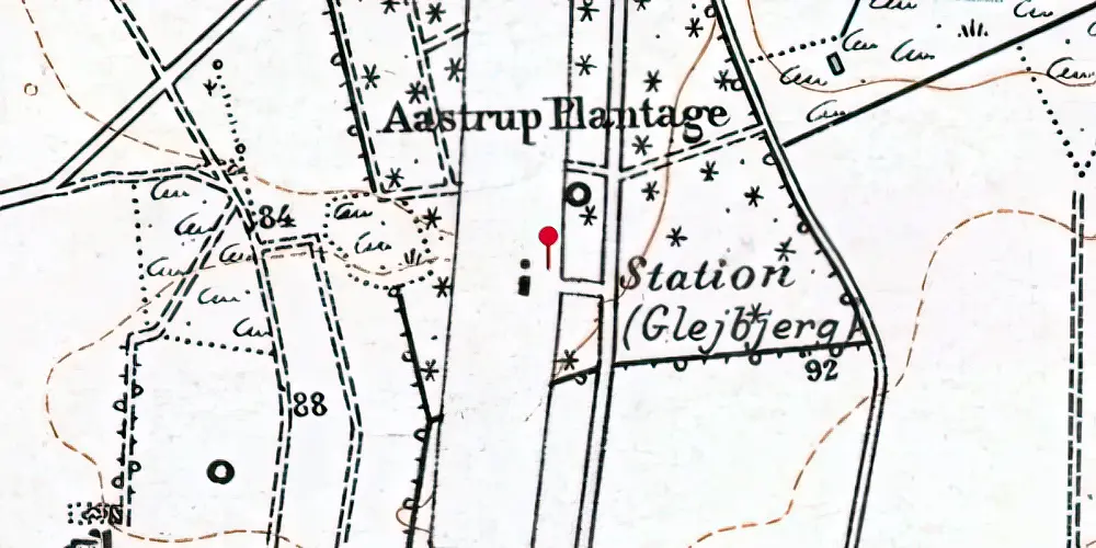 Historisk kort over Glejbjerg Station Historisk kort over Glejbjerg Station