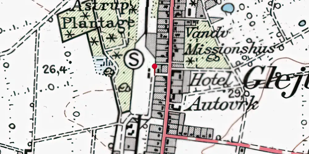 Historisk kort over Glejbjerg Station Historisk kort over Glejbjerg Station