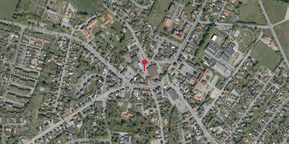 Historisk kort over Gram (by) Banegård