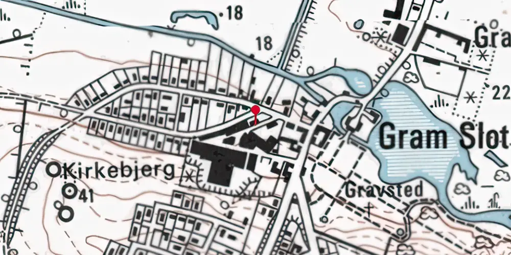 Historisk kort over Gram (Slot) Station