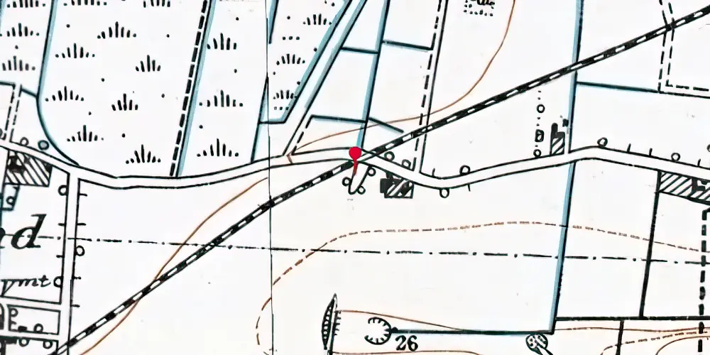 Historisk kort over Sønder-Gravlund Trinbræt Historisk kort over Sønder-Gravlund Trinbræt
