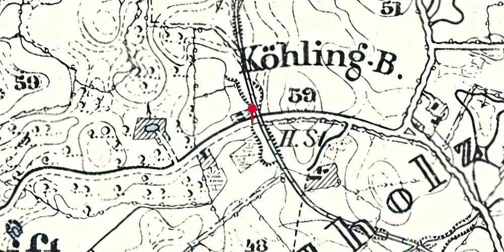 Historisk kort over Grøngrøft Station Historisk kort over Grøngrøft Station