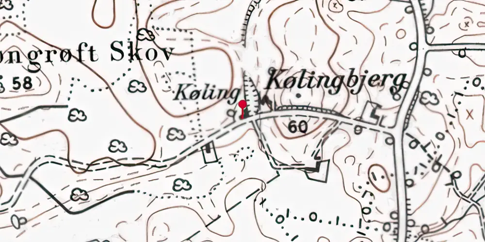 Historisk kort over Grøngrøft Station Historisk kort over Grøngrøft Station