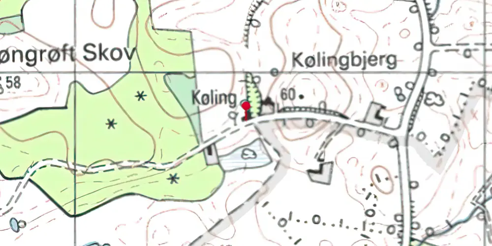 Historisk kort over Grøngrøft Station Historisk kort over Grøngrøft Station