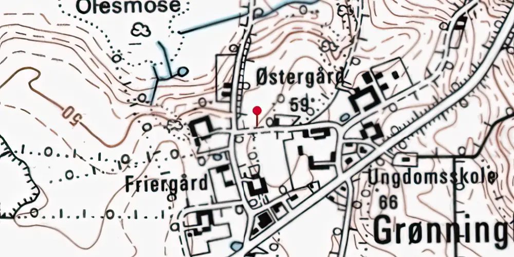 Historisk kort over Grønninghoved Trinbræt med Sidespor