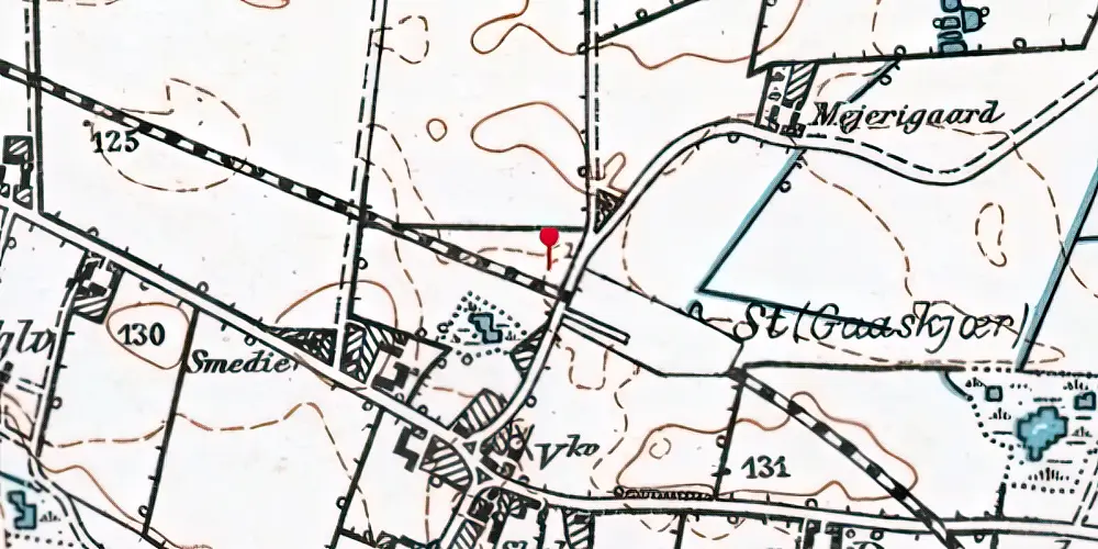 Historisk kort over Øster Vamdrup Trinbræt