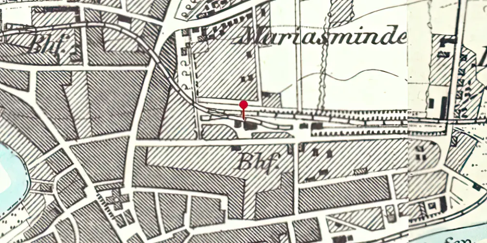 Historisk kort over Haderslev Amtsbanegård