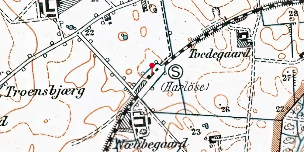 Historisk kort over Harløse Station Historisk kort over Harløse Station